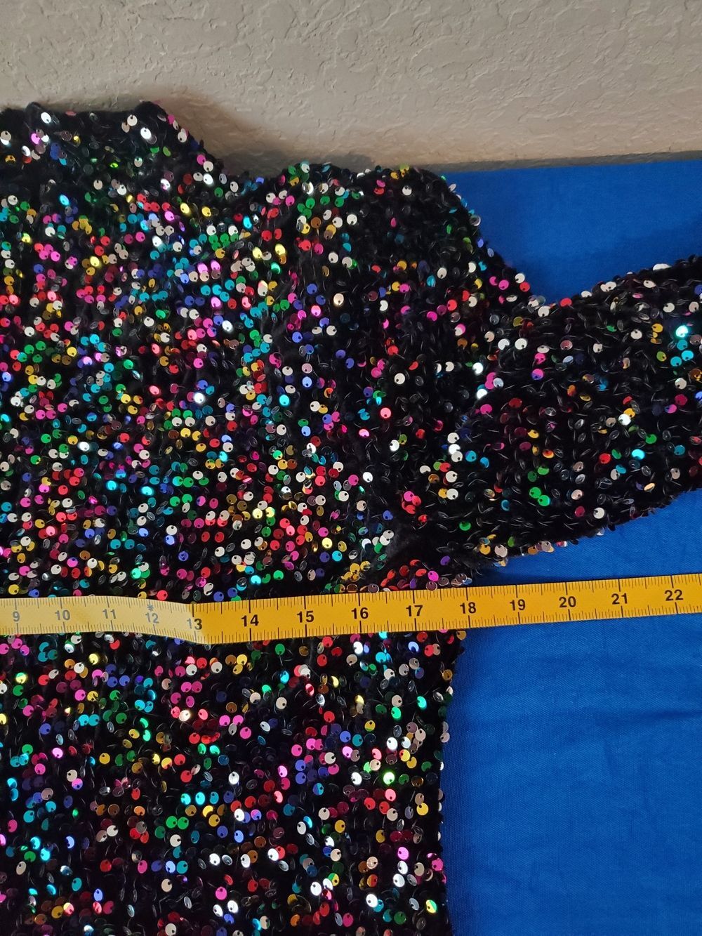 Nasty Gal Rainbow Sequin Mini Dress - Heart Cutout Back Size 12 - Picture 7 of 10